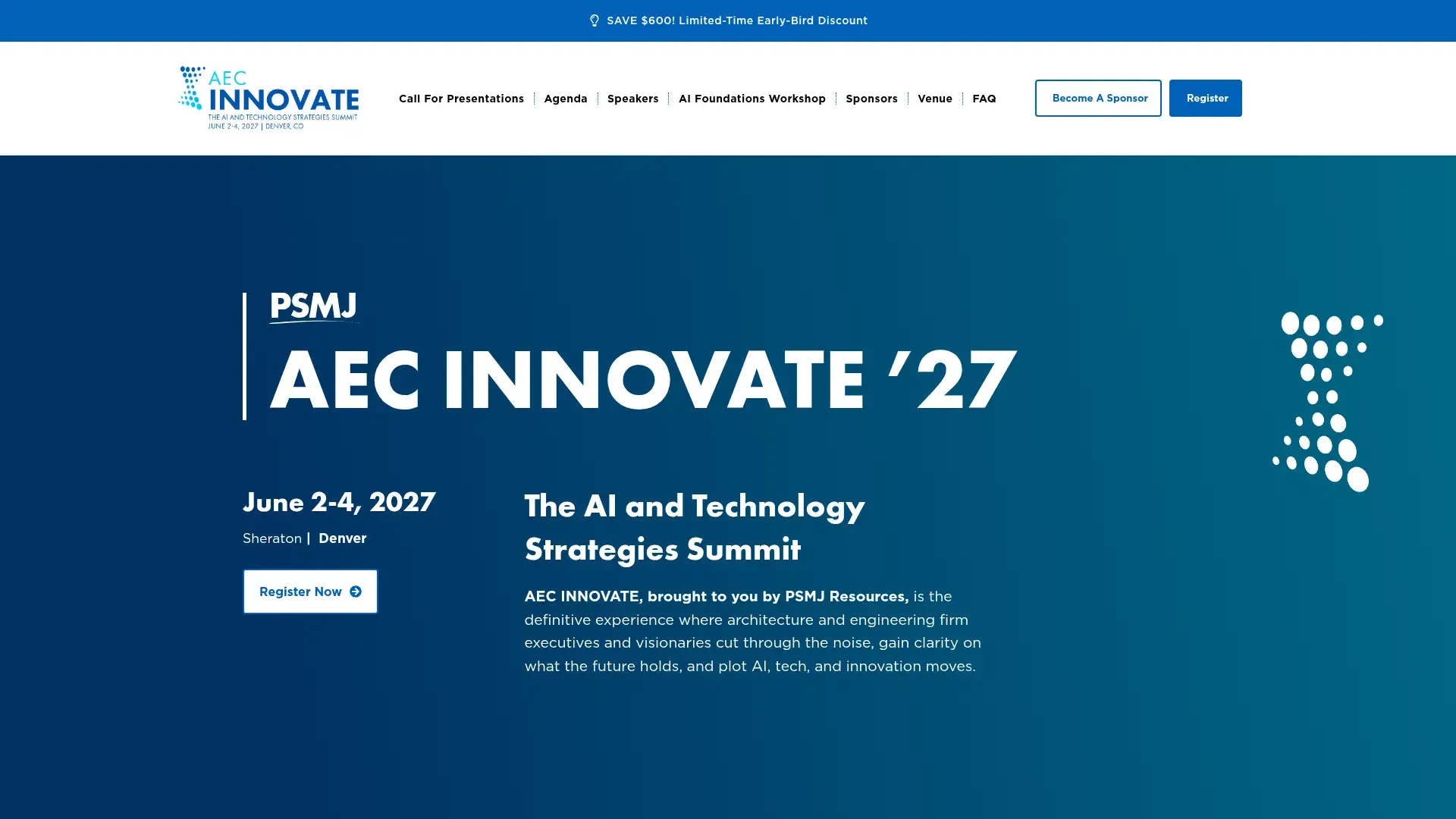 The AEC INNOVATE 2027 website