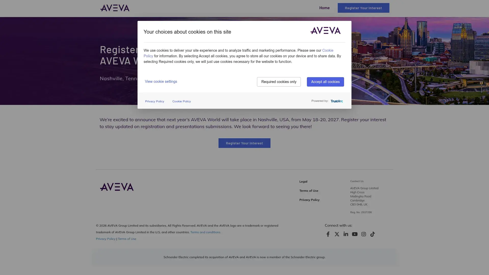 The AVEVA World 2027 website