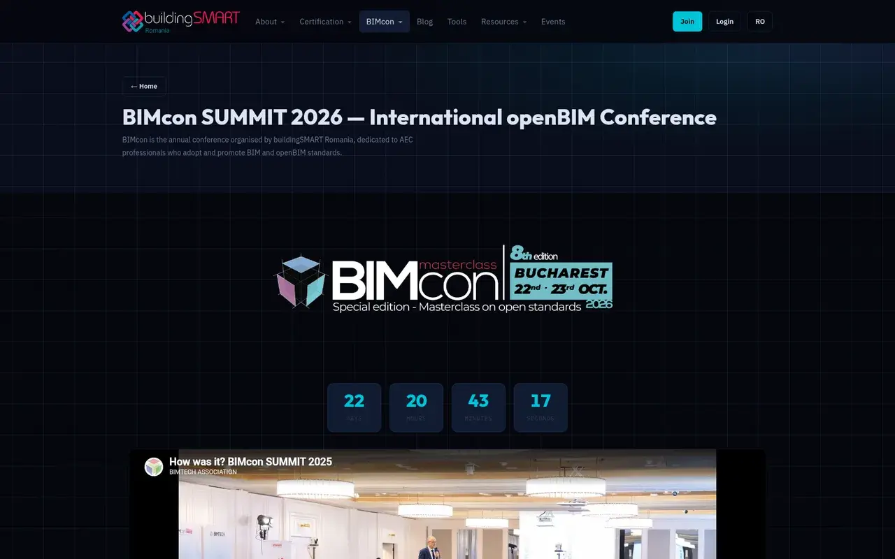The BIMcon SUMMIT 2026 website