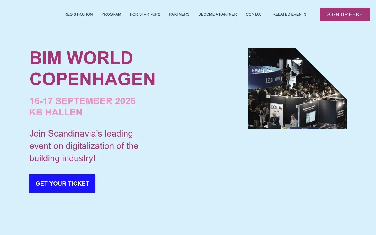 The BIM World Copenhagen 2026 website