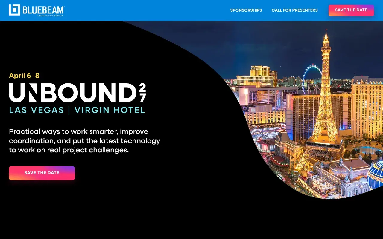 The Bluebeam Unbound 2027 website