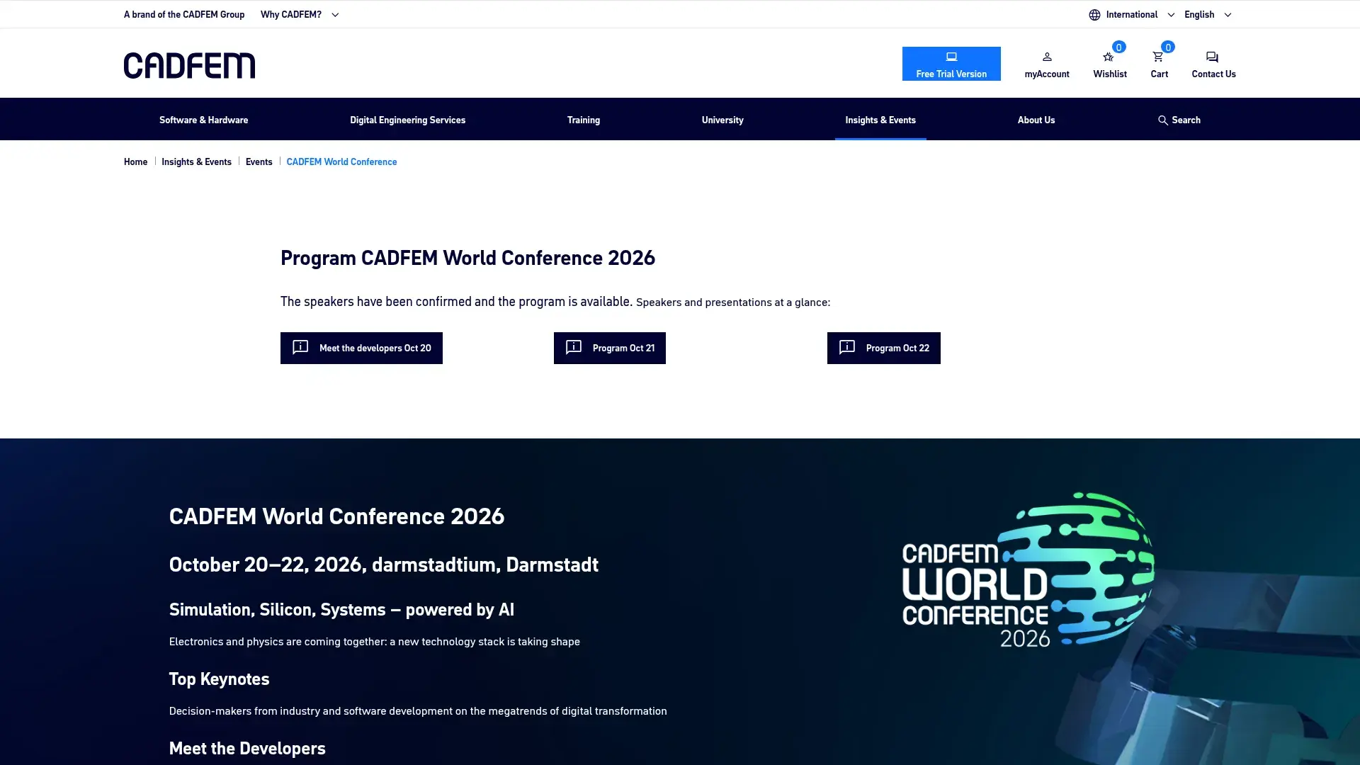 The CADFEM World website