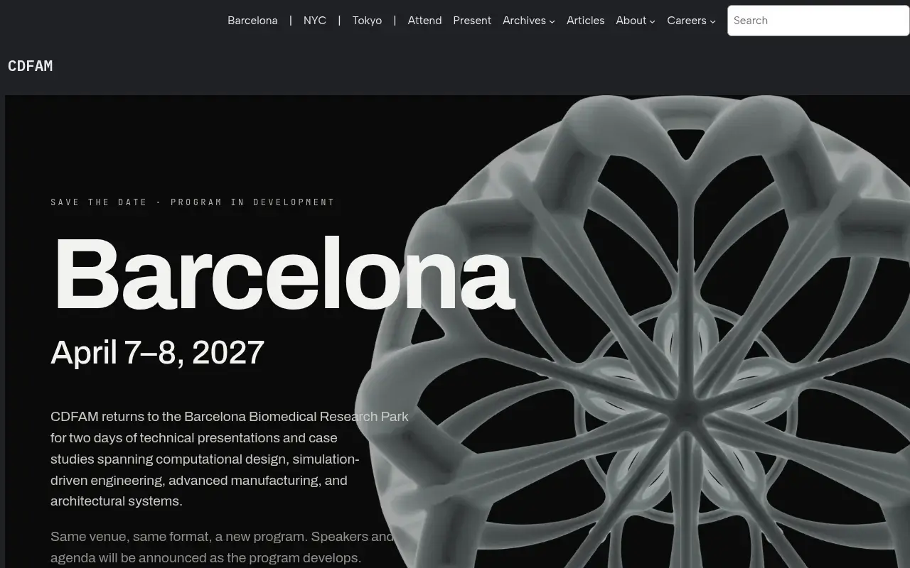 The CDFAM Computational Design Symposium EU 2027 website