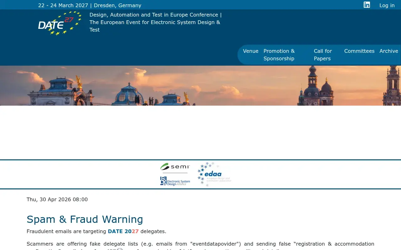 The DATE 2027 website