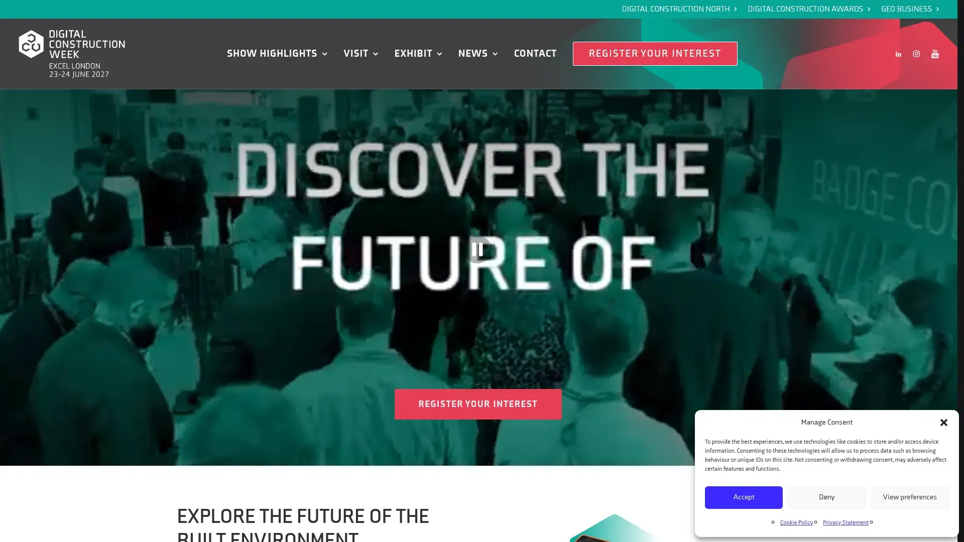 The Digital Construction Week 2027 website