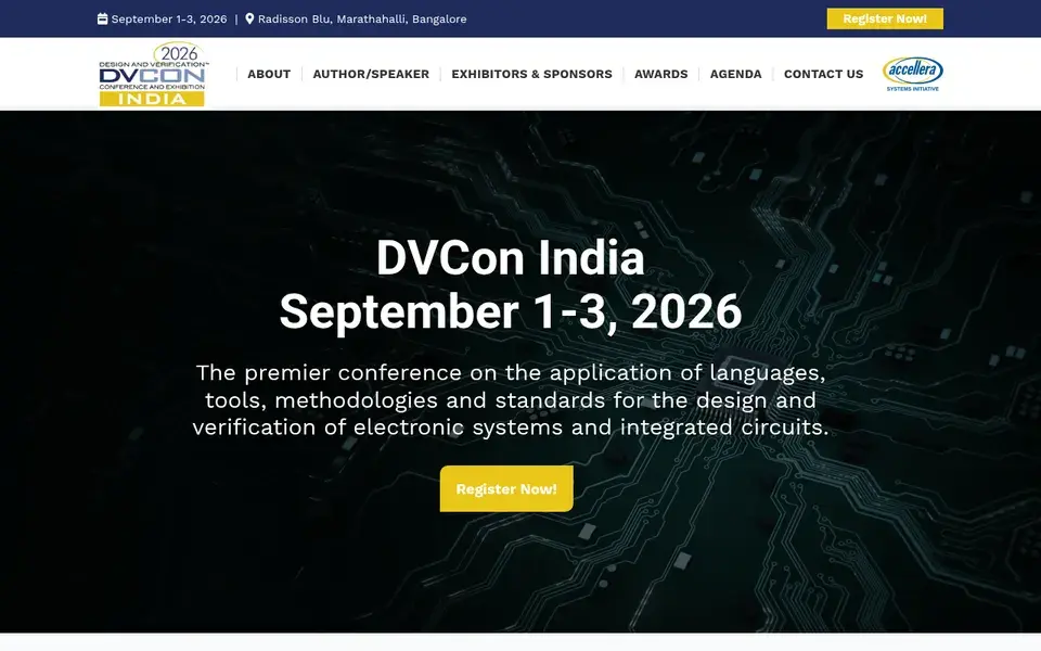 The DVCon India website