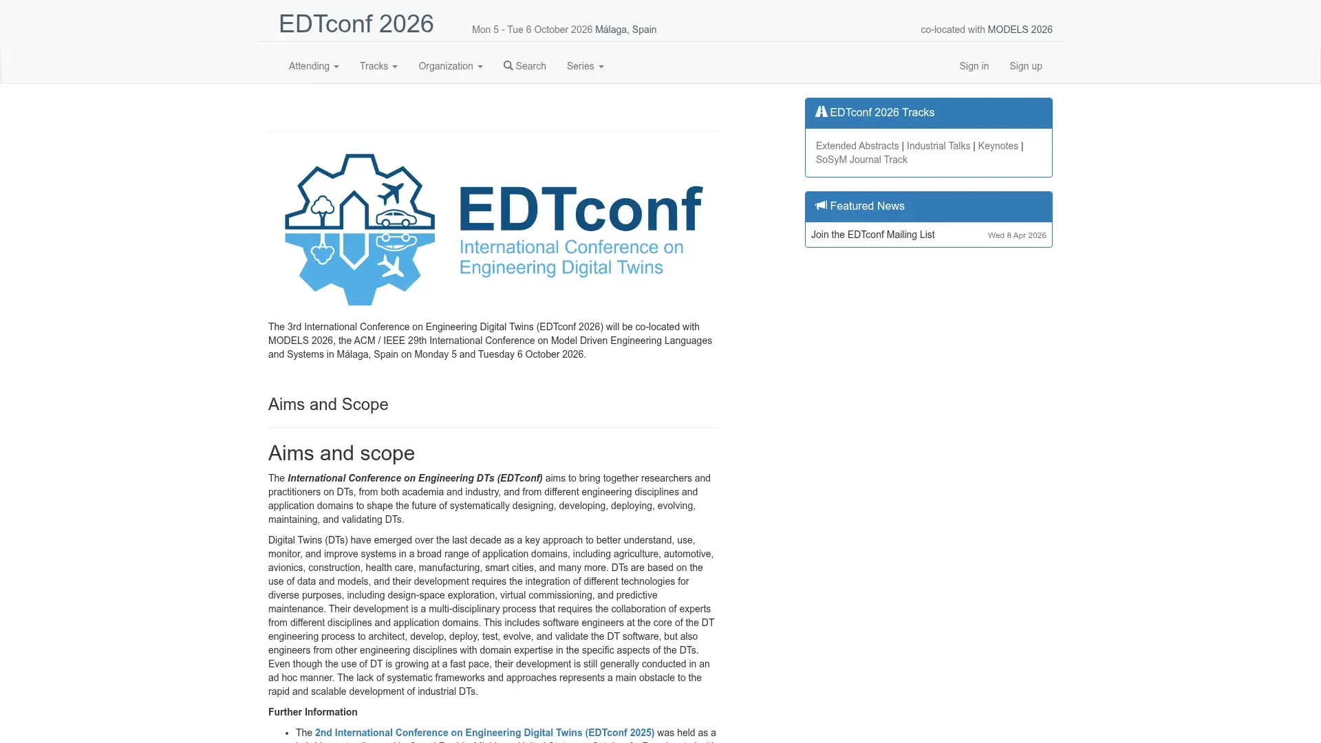 The EDTconf 2026 website