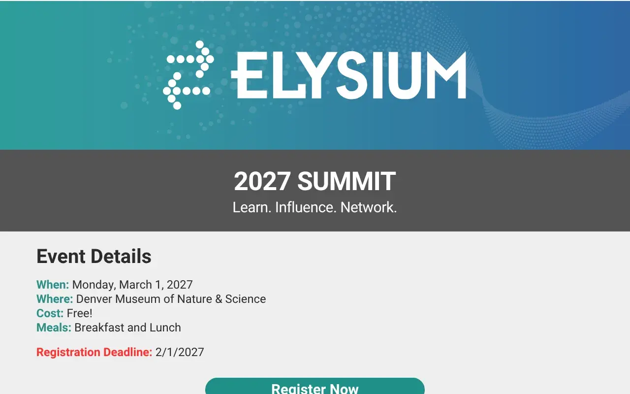 The Elysium Summit 2027 website
