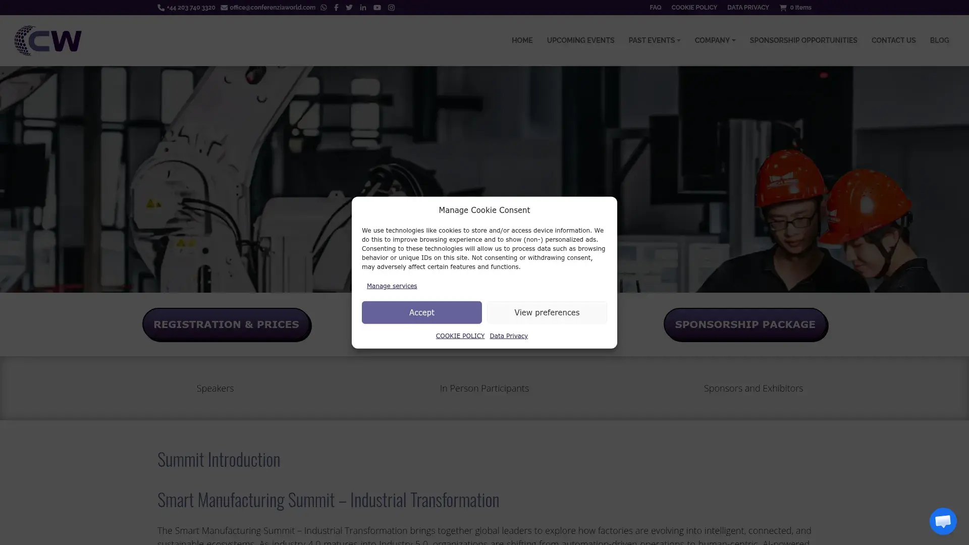 The Global Smart Manufacturing Summit website