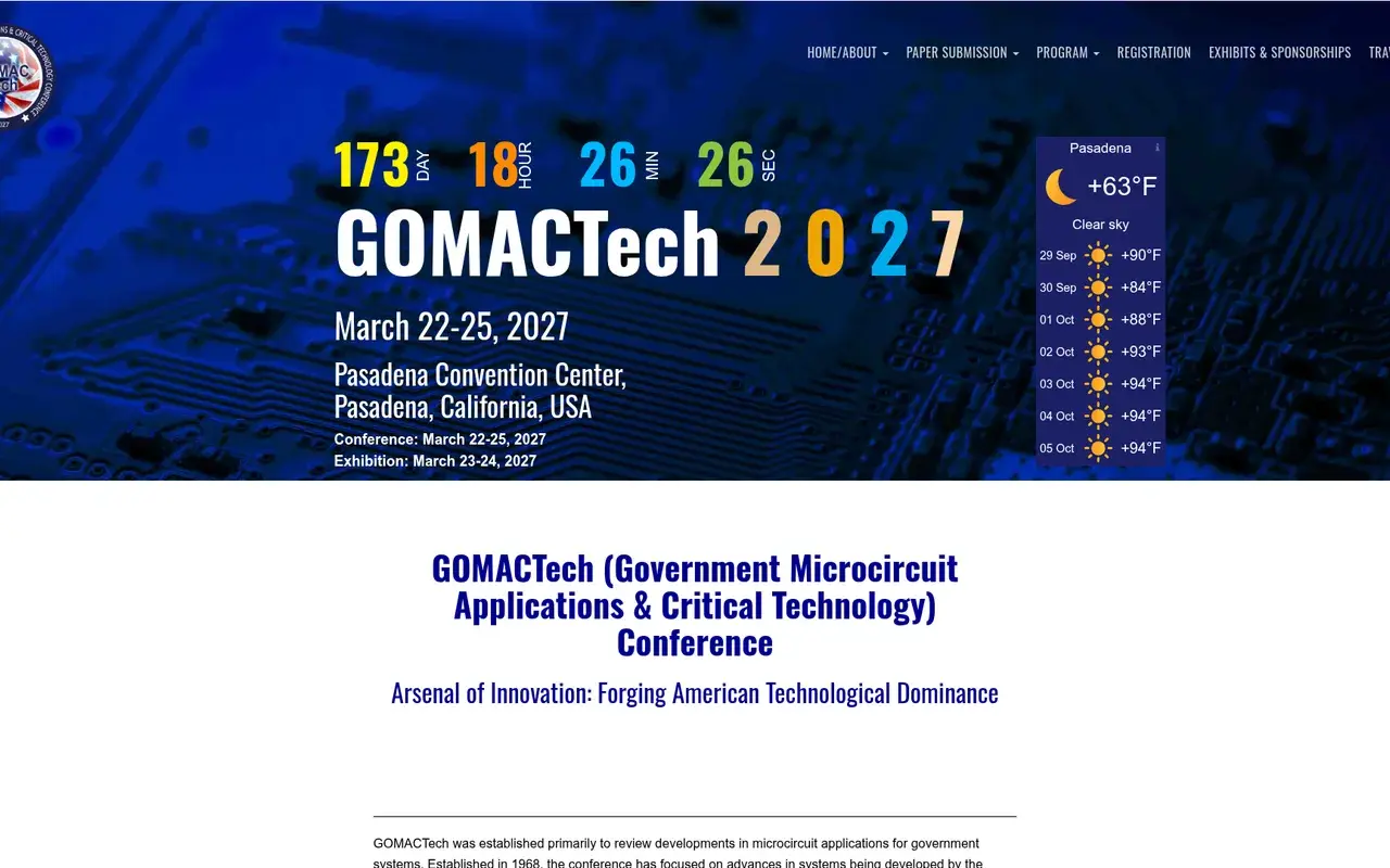 The GOMACTech 2027 website