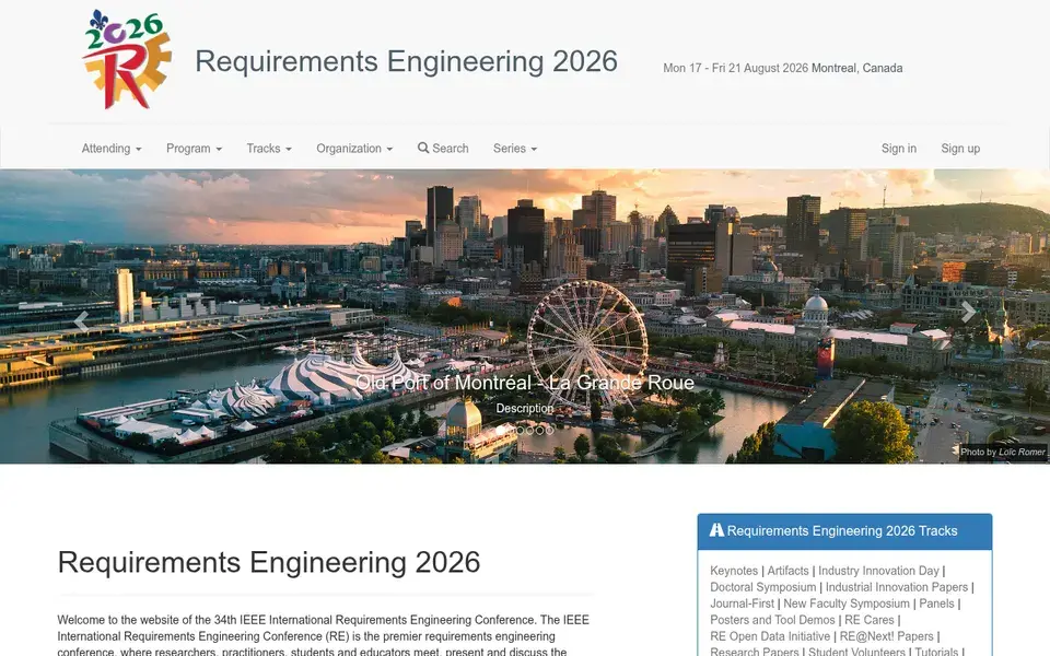 The IEEE RE 2026 website