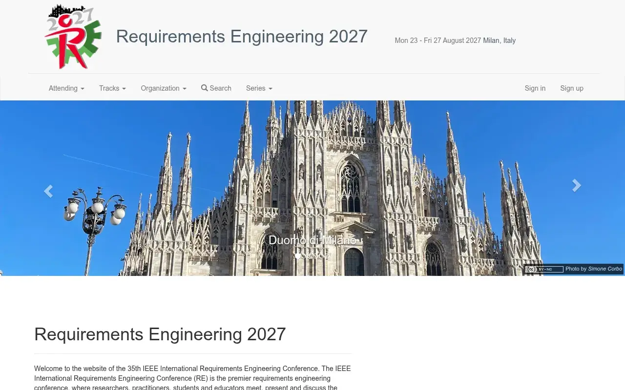 The IEEE RE 2027 website