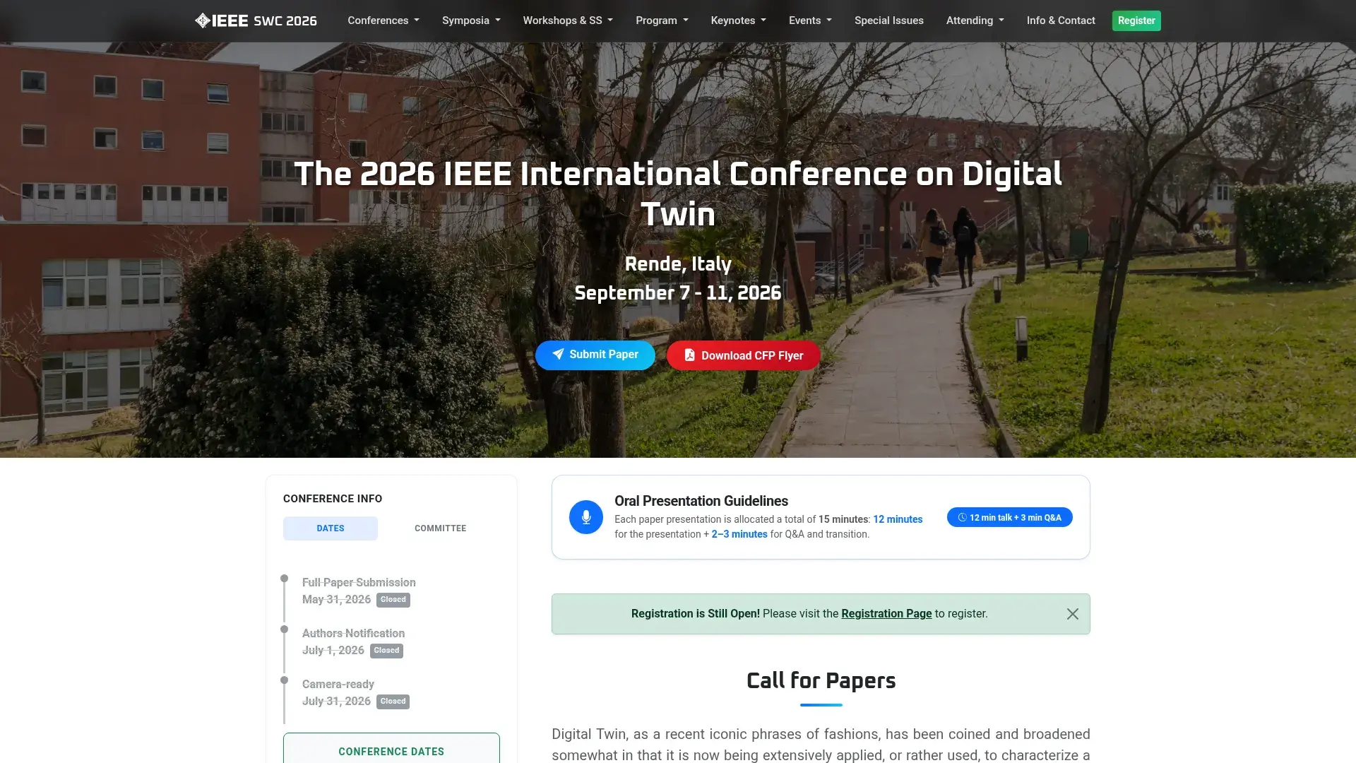 The IEEE Smart World Congress 2026 website