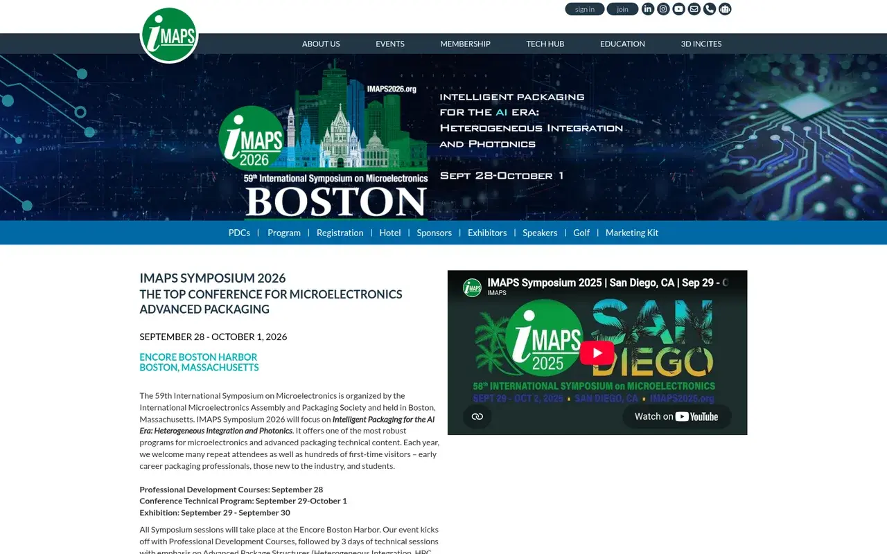 The IMAPS Symposium 2026 website