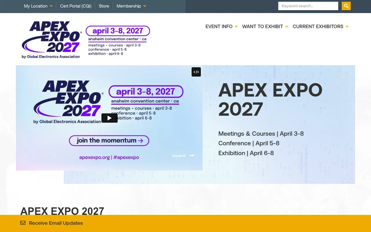 The IPC APEX EXPO 2027 website