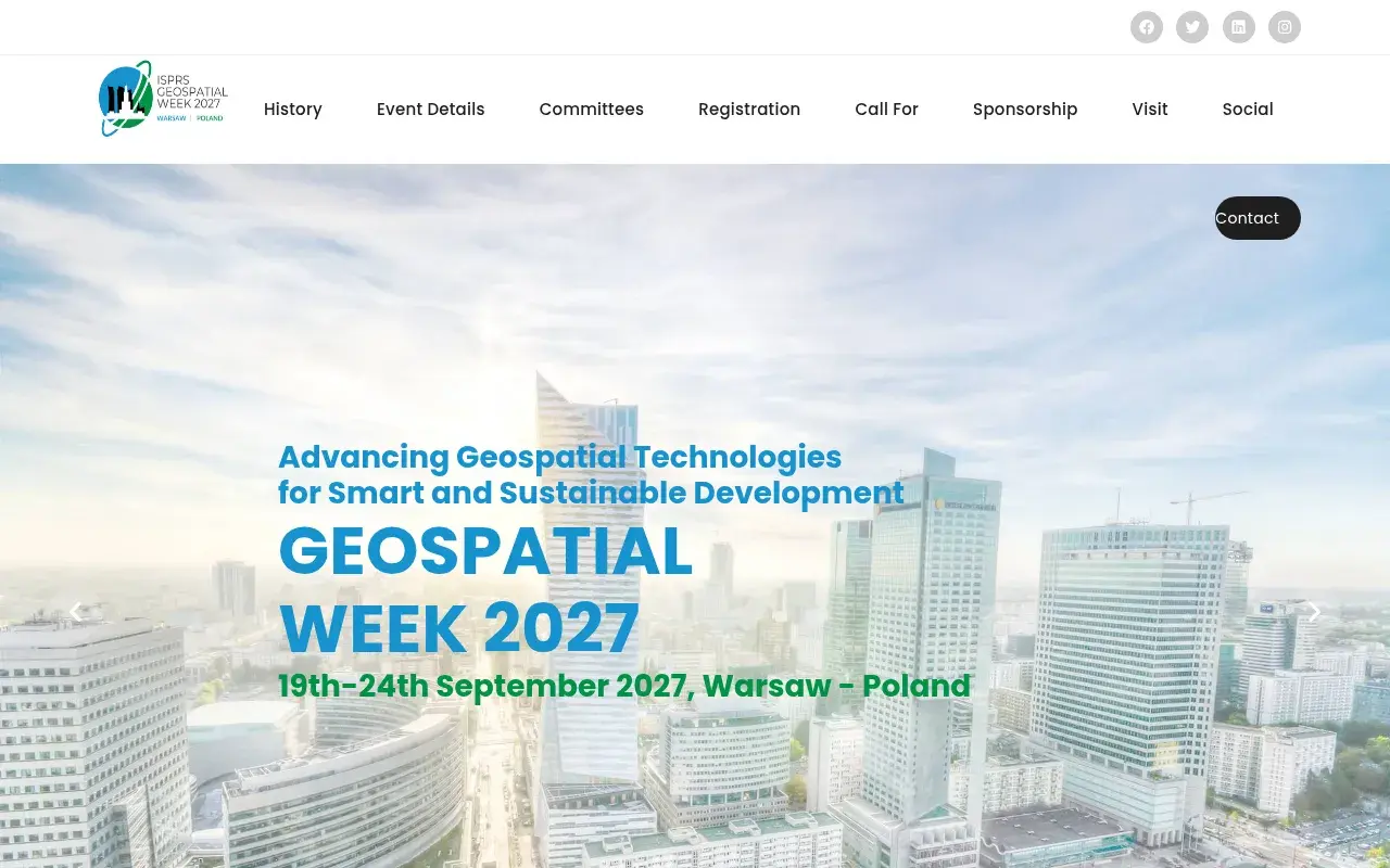 The ISPRS Geospatial Week 2027 website