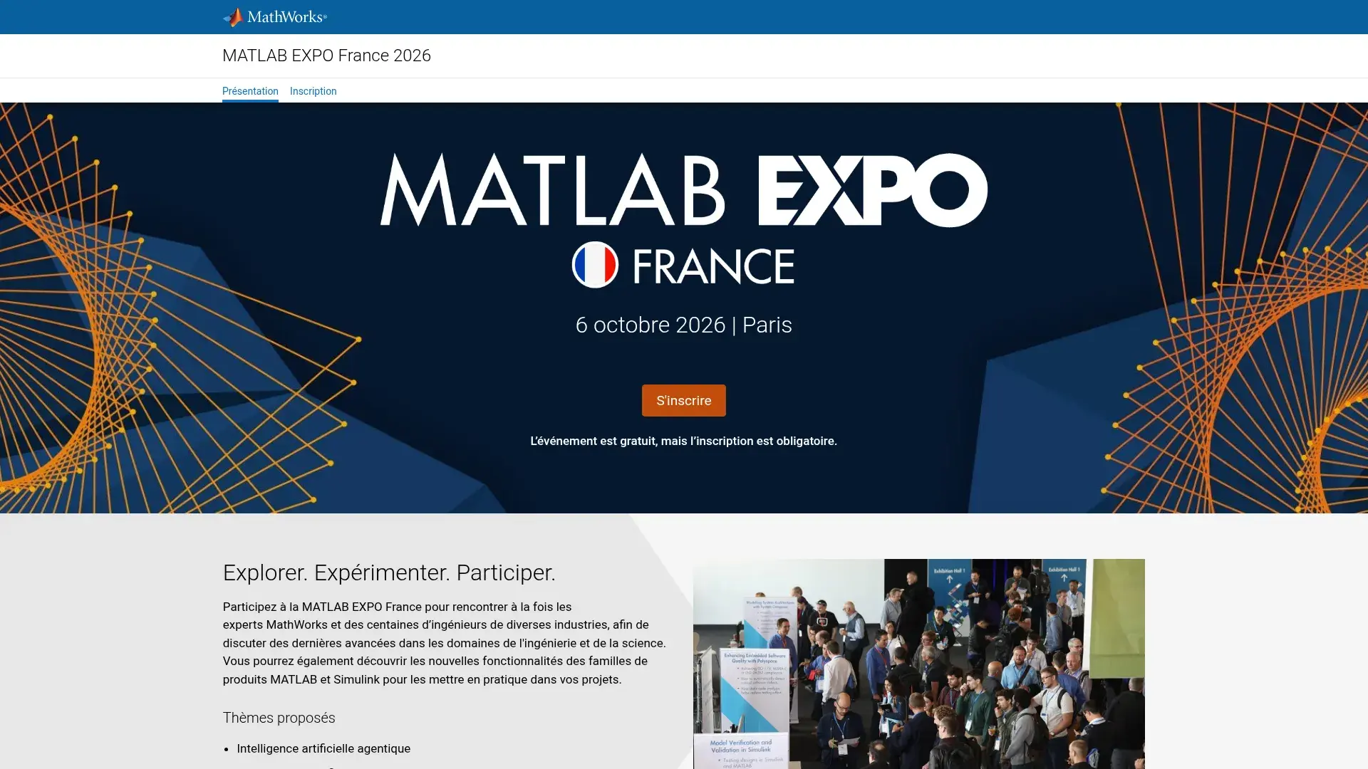 The MATLAB EXPO France 2026 website