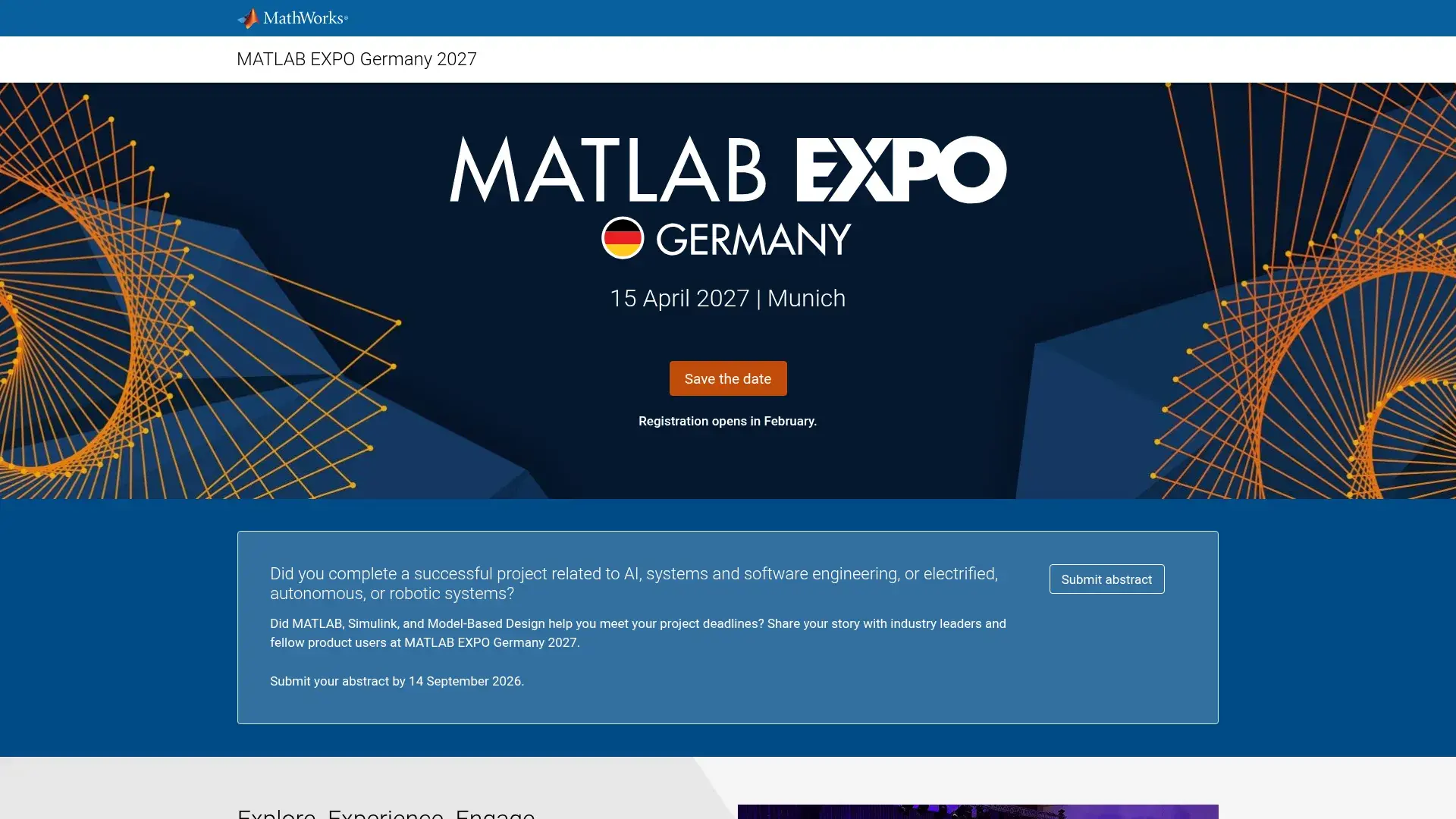 The MATLAB EXPO Germany 2027 website