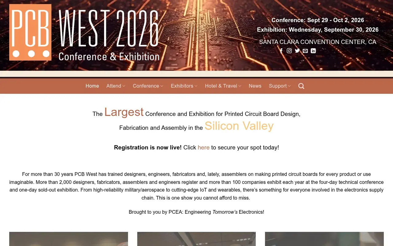 The PCB West 2026 website