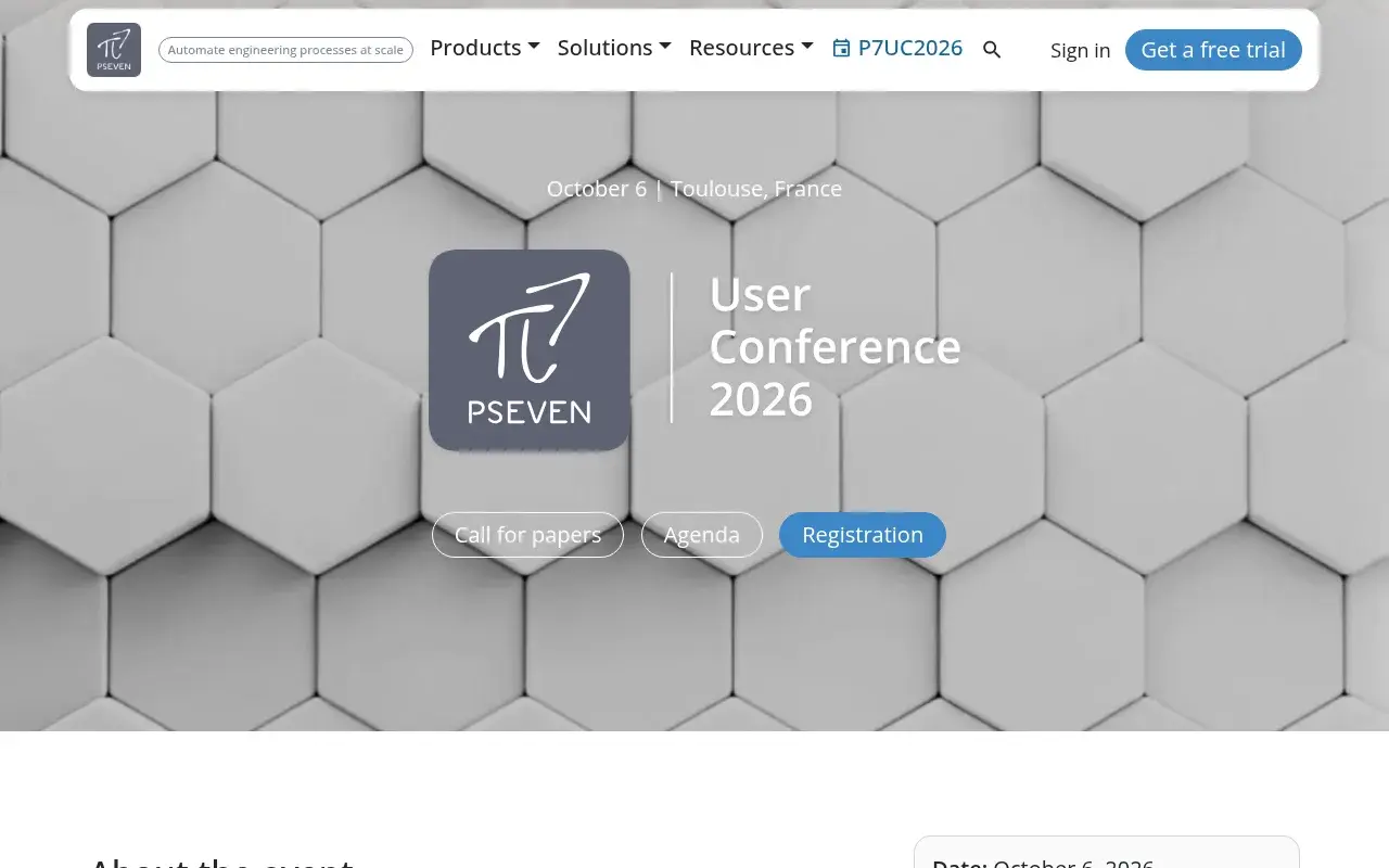 The pSeven User Conference 2026 website