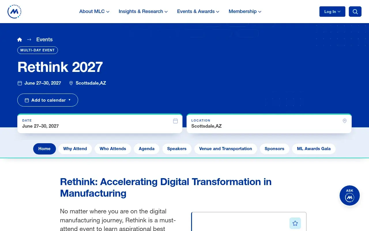 The Rethink 2027 website