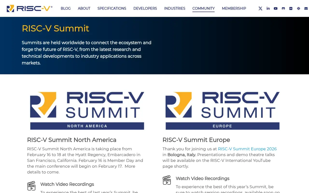 The RISC-V Summit North America 2026 website