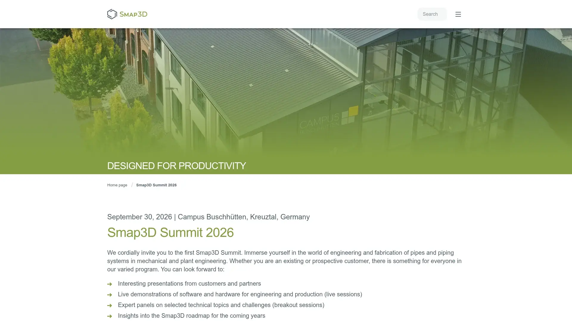 The Smap3D Summit 2026 website
