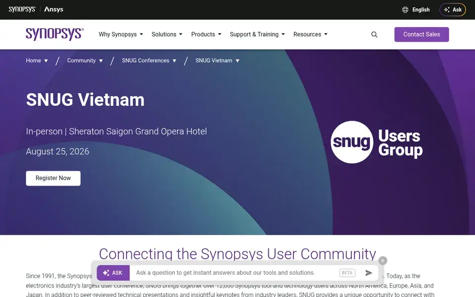 The SNUG Vietnam website