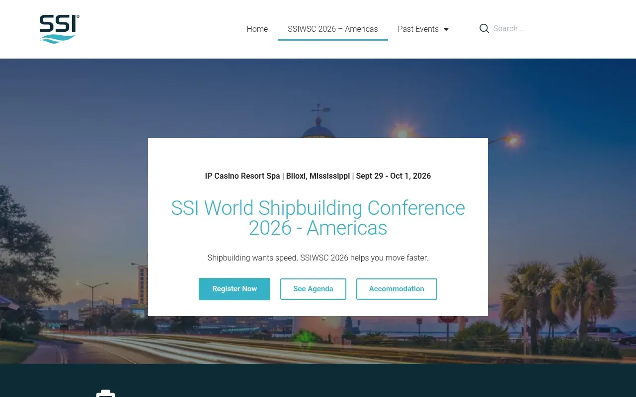 The SSI World Shipbuilding Conference 2026 (Americas) website