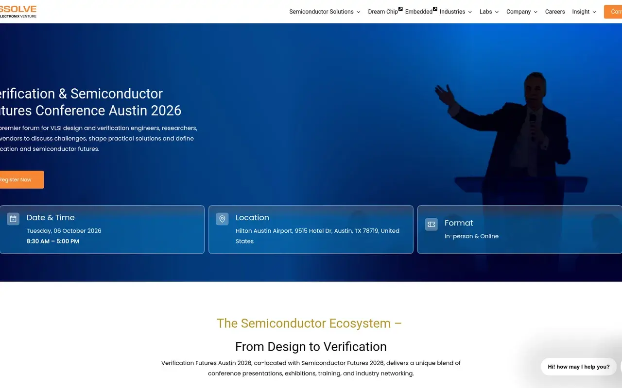 The Verification & Semiconductor Futures USA - Austin 2026 website