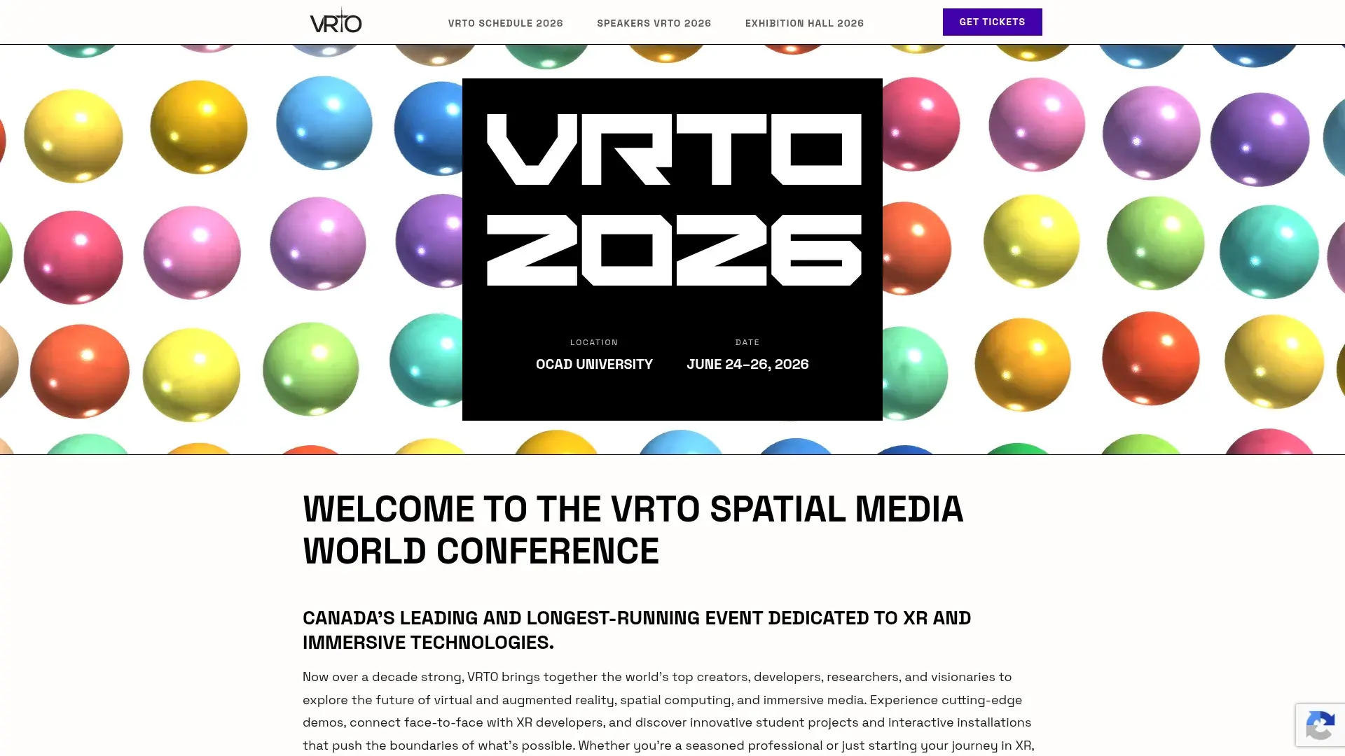 The VRTO 2027 website
